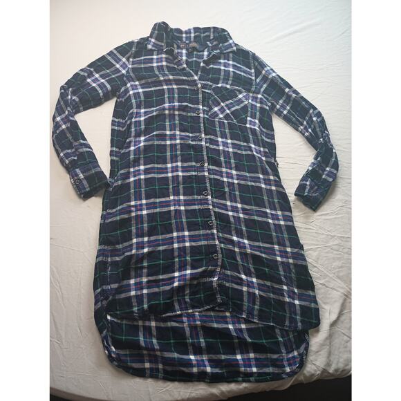Gap + Pendleton Women's Blue Plaid Long Sleeve Shirtdress Size XS - Picture 1 of 4